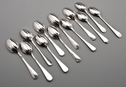Guild of Handicraft Arts & Crafts Silver Teaspoons (Set of 12)